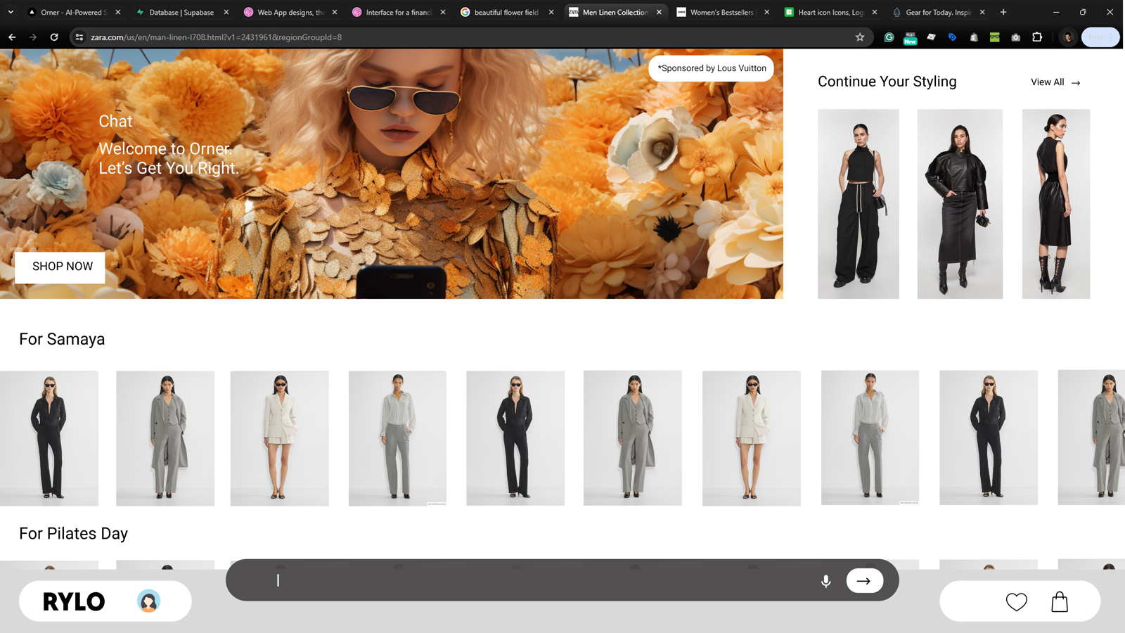 Browser extension: a personalized storefront overlaid on Zara.
