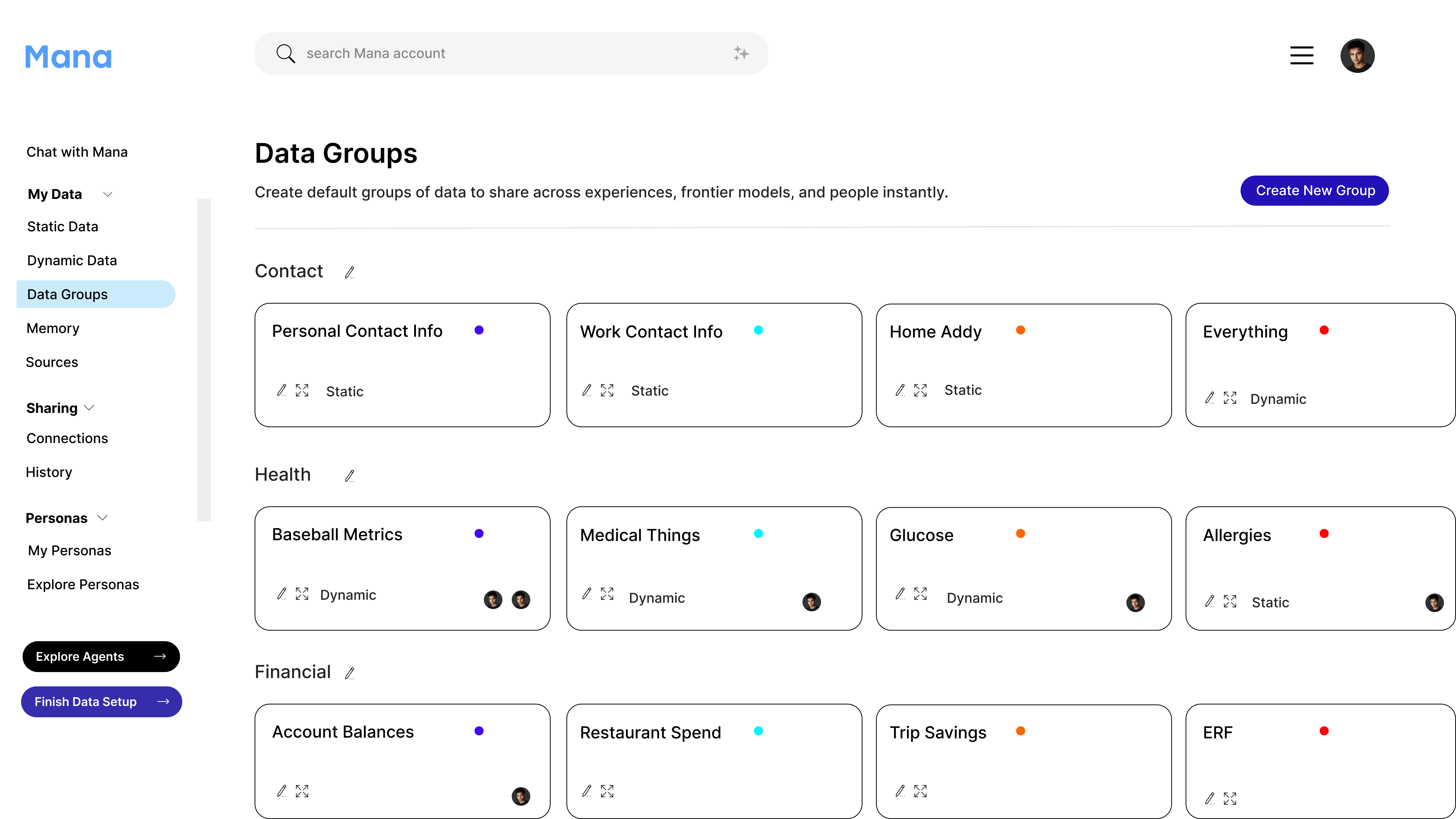 Data Groups: reusable collections for controlling what gets shared.