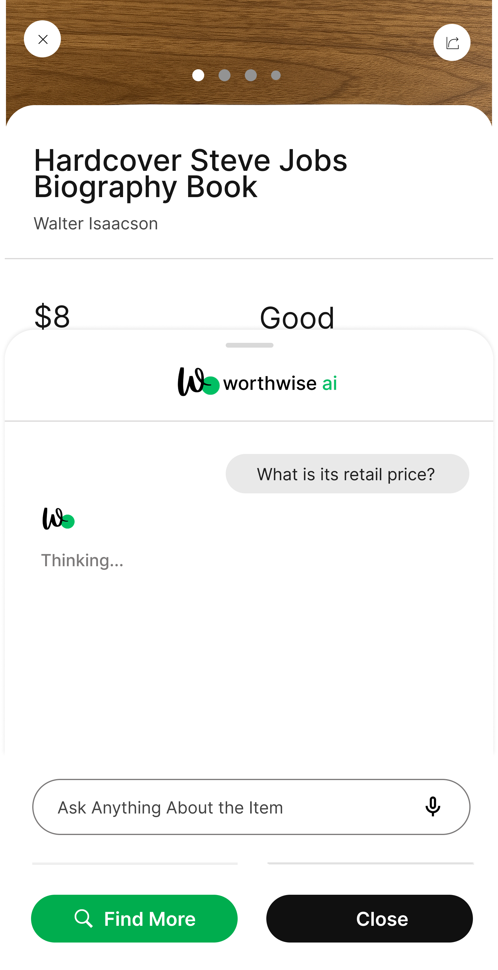 Ask AI: thinking through a follow-up question.