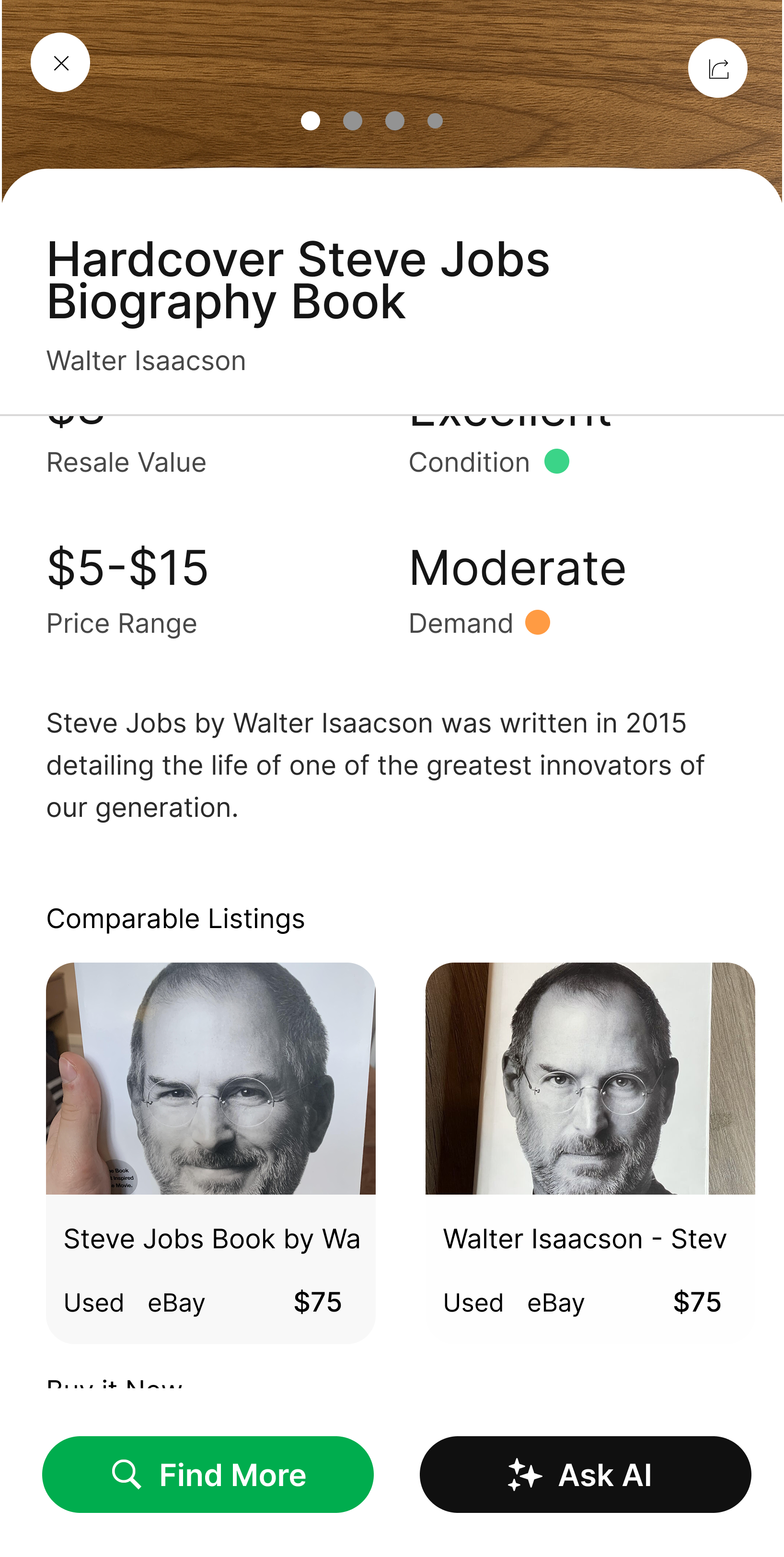 Comparable Listings: real eBay sales to back up the estimate.